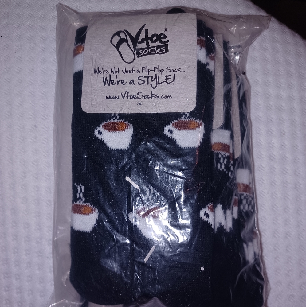 VToe Toe Socks, Size 10, Coffee Mug